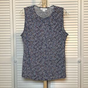 Liz Claiborne Geometric High Neck Sleeveless Blouse L